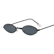 Montura pequeña, gafas De Sol negras, gafas De Sol redondas para mujer, marca ovalada, diseñador Vintage, moda, gafas De Sol rosadas, gafas De Sol femeninas