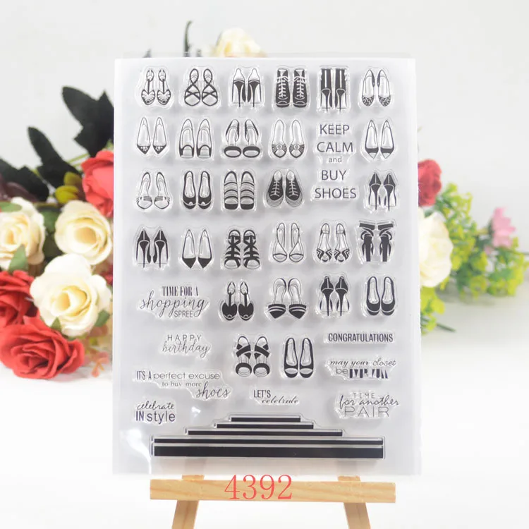 

New shoes Transparent Clear Silicone Stamps for DIY Scrapbooking/Card Making/Kids Fun Decoration Supplies