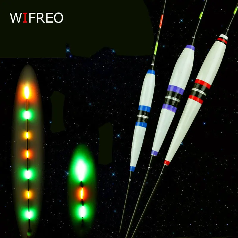 

Wifreo 2pcs Premium Night Fishing Electronic Floats Luminous Elec Bobbers Drifts Battery Fishing Tackle