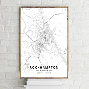 

Australia City Map Sydney Nowra Modern City white Map Canvas Art Print Wall Pictures for Living Room No Frame