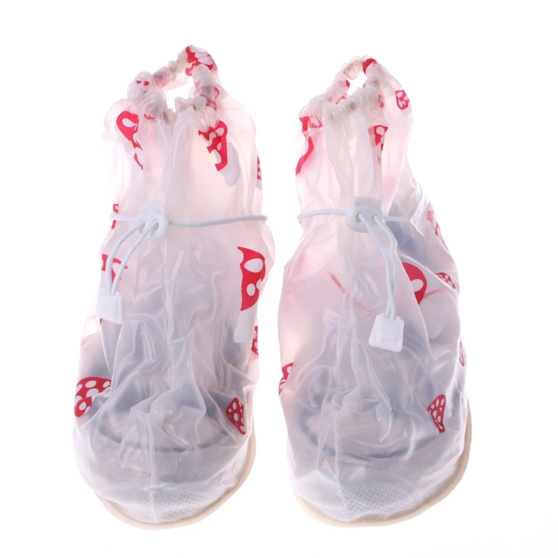 

2018 Children Girl Boys Waterproof Raining Boots Shoes Cover Wear Proof Anti Slip Reusable Mushroom Print Cute Small