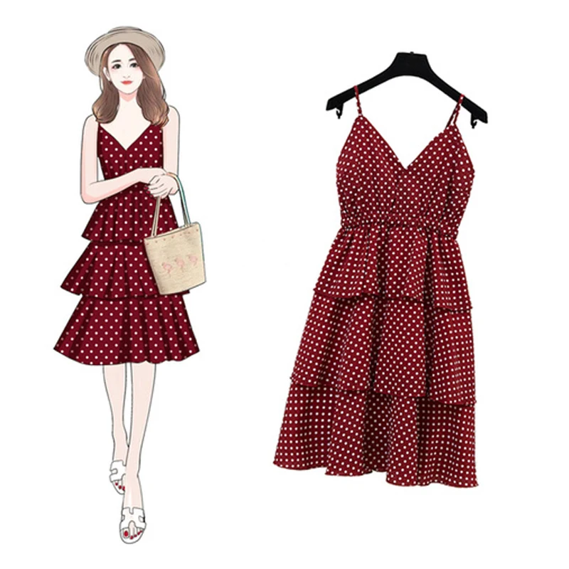 

Summer Bohemian Chiffon Beach Dress Women V Neck Sleeveless Backless Sexy Club Dress Female Print Dot Vintage Party Dresses