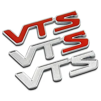

Silver Red VTS Bar Chrome Metal Car Styling Emblem Badge Refitting Auto Exterior 3D Sticker Decal for Citroen C-QUATRE C2 C4 C5