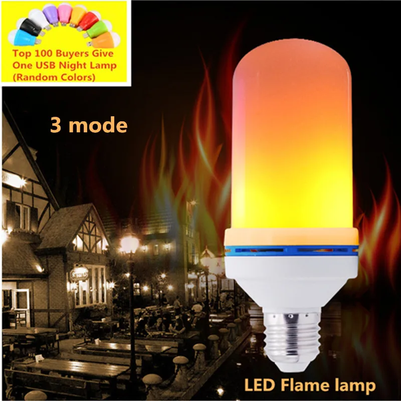 

led lamp 3W 5W 7W E27 Flame Bulb 85-265V LED Flame Effect Fire Light Bulbs Flickering Emulation Decor LED Lamp