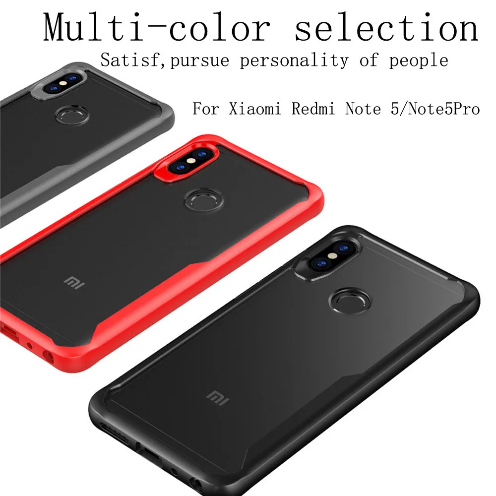 

KDTONG Case For Coque Xiaomi Redmi Note 5 Case Luxury Soft Silicone + Transparent PC Cover Case For Xiaomi Redmi Note 5 Pro Case