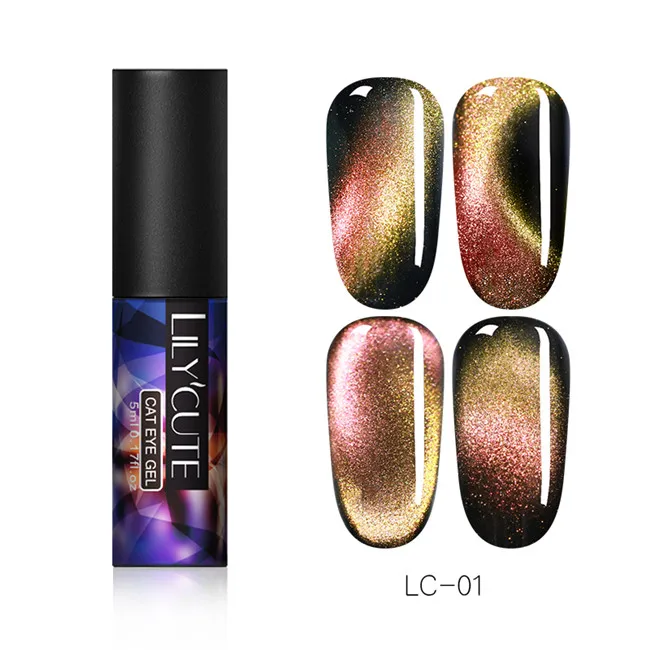 LILYCUTE 9D Auroras Nails Гель-лак «кошачий глаз» Гель-лак для использования с магнитом звездное небо замочить от УФ Магнитный Гель-лак для ногтей 5 мл - Цвет: 7D 1