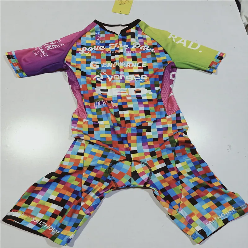 Cycling skinsuit Love the pain women rainbow color swimsuit ropa ciclismo mujer triathlon suit bike equipment bicicleta maillot
