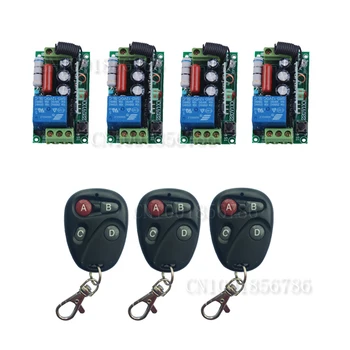 

220V Wireless Remote Control Switch System RF 4 Receivers+3Transmitter For LED Light Lamp FreeShipping