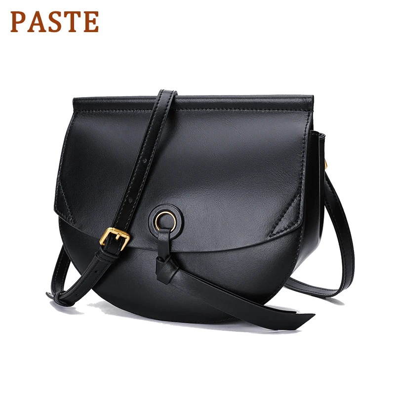 

PASTE 100% Genuine Leather Women Messenger Bags Brands Designer Small Handbags Fashion Saddle Ladies Shoulder Bags Famous Brands