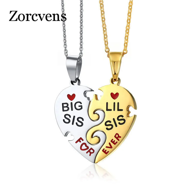 

LETAPI Interlocked Friendship Heart Pendant for Women Necklace Stainless Steel Female Best Friend Statement Jewelry