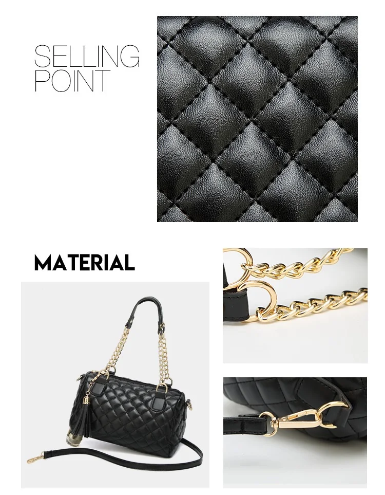 Diamond Lattice Women handbag Small Female Boston Totes tassel Crossbody Messenger Bags for women's Shoulder Bags Chain bolsas (19)