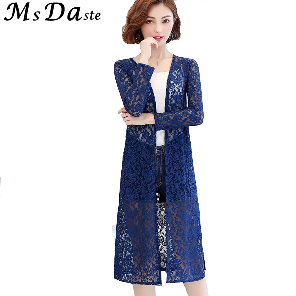 Long Lace Cardigan 2017 Summer Beach Wear Dress Cover