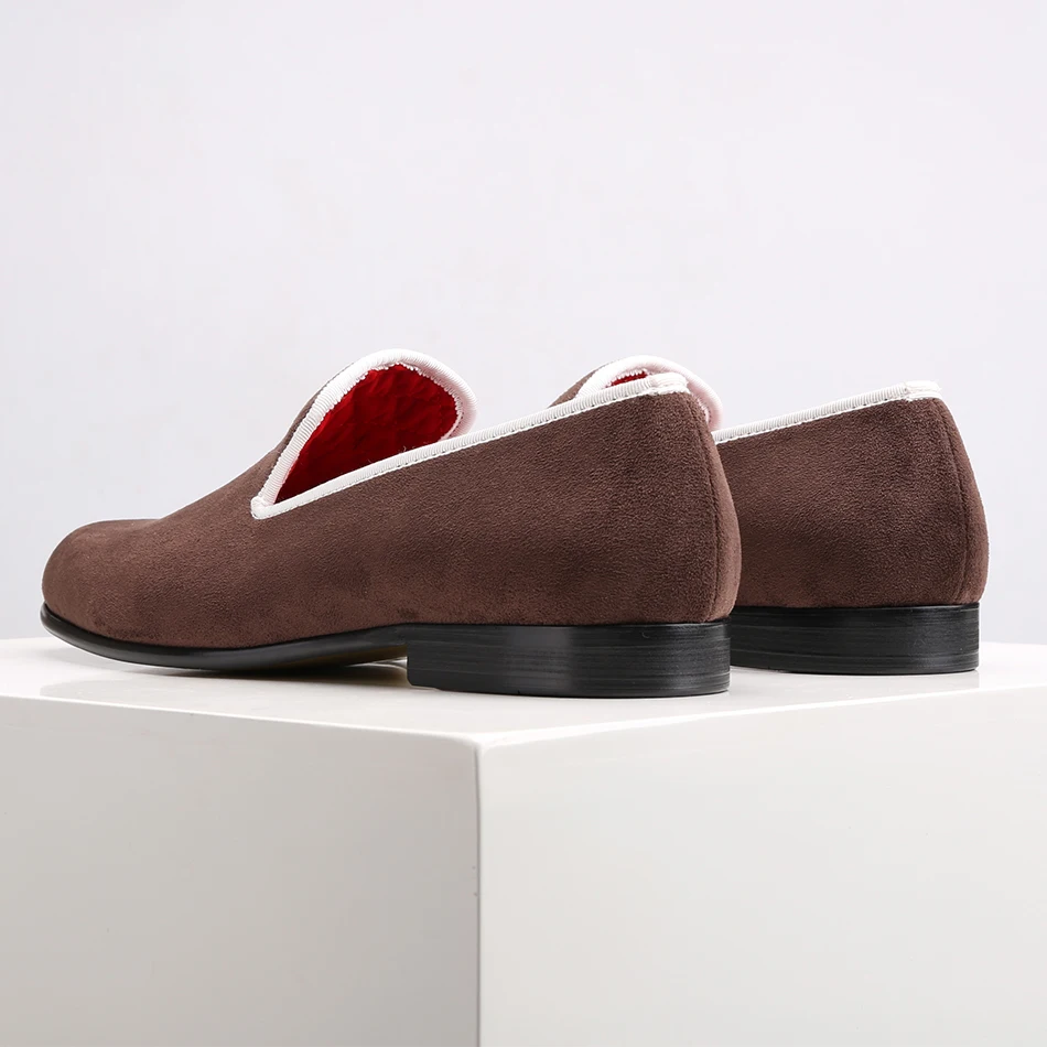 Personalizado Com Casamento Piergitar Sapatos Marrom Partido De Do Letras Camurça Novo Homens 2018 Personalidade Estilo Moda E Mocassins Bordadas Inzrw0zAT