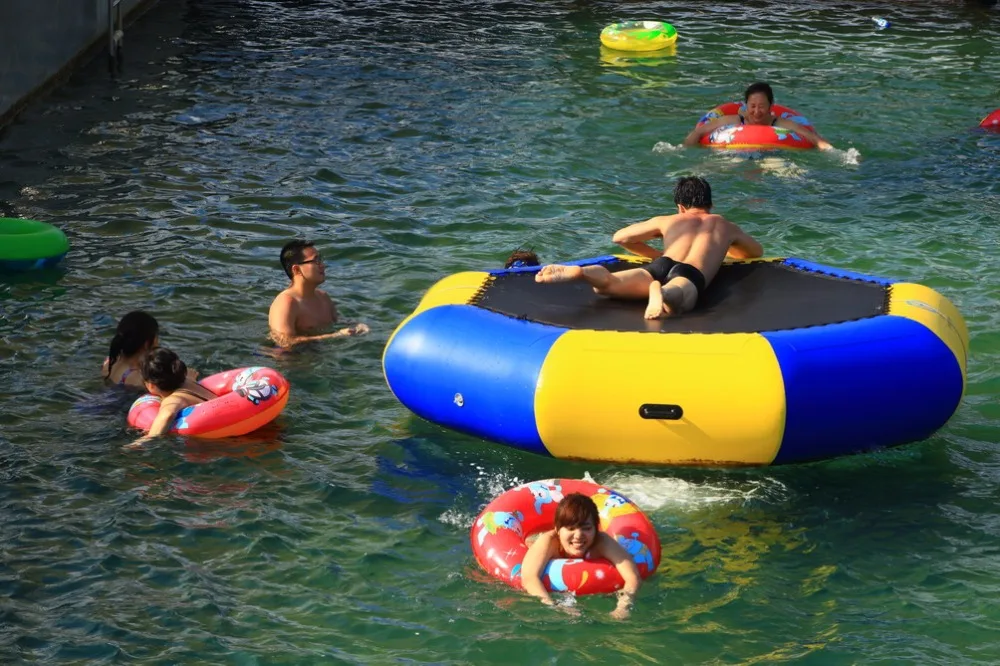 

floating Plunge and beam cheap inflatable Water trampoline with bungee cord