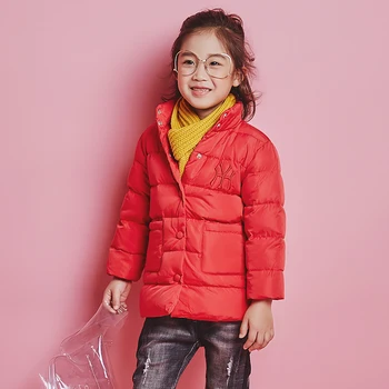 

YH-1812 Fashion Winter Girl Waterproof High Quality 95% Duck Down Jacket Orange Coat Child Unisex Warm Hooded kids Boy Outwear