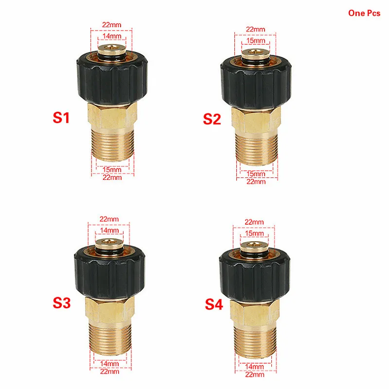 Адаптер для стиральной машины высокого давления адаптер M22* 14 мм M22* 15 мм Наружная резьба садовый шланг Аксессуары для мойки