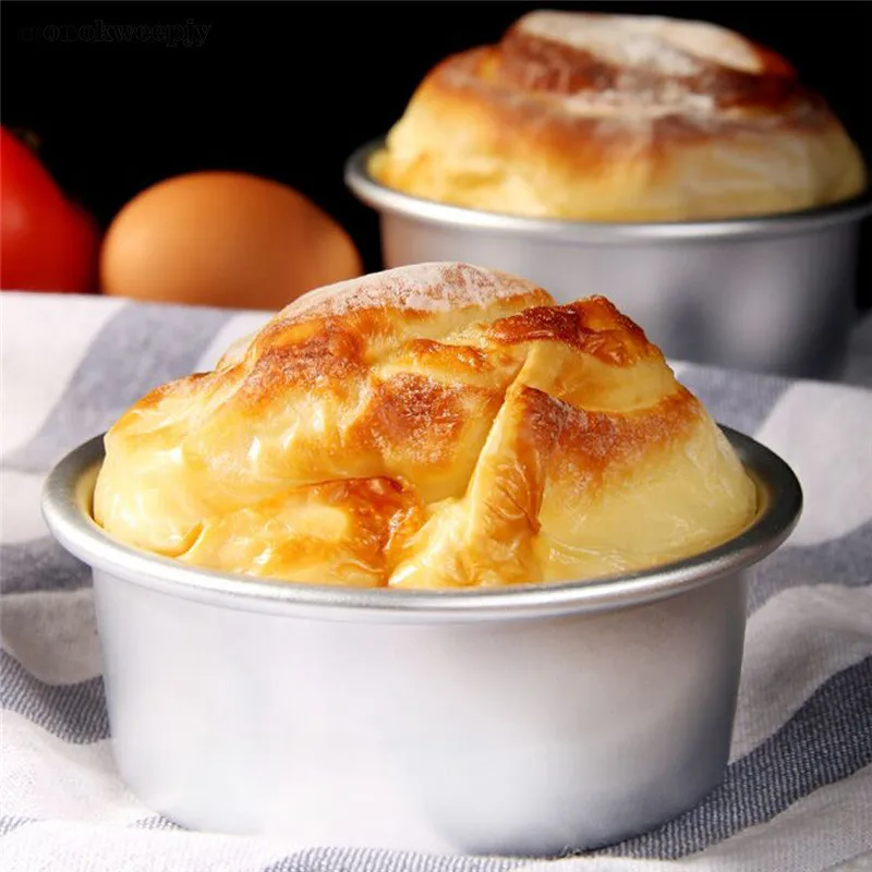 Bigstone 5Pcs 2.5inch Round Mini Cake Pan Removable Bottom Pudding Mold Diy Baking Tools