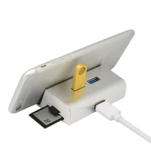 CARPRIE usb-хаб 3,0 Высокоскоростной USB 3,0 с 3 SD/TF кард-ридером концентратор Настольный держатель для телефона usb-хаб 3,0 с адаптером питания#4 2