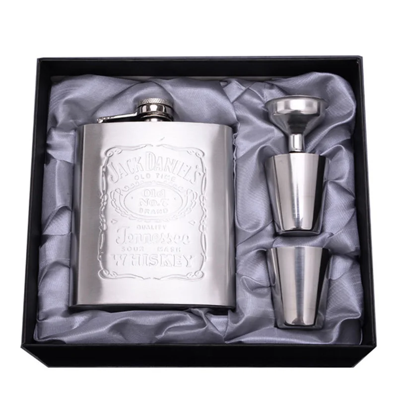 

Portable Stainless Steel Hip Flasks 7 Ounces Flagon Small Flagon Vodka Whiskey Wine Pot Bottle Gift Set Hip Flask