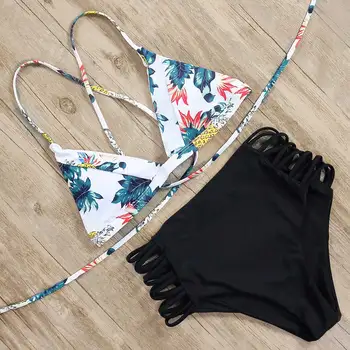 

RXRXCOCO Sexy Bandage Swimsuit Swimwear Women Biquini 2019 Bathing Suit Beachwear Maillot De Bain Hight Waist Bikini Push Up