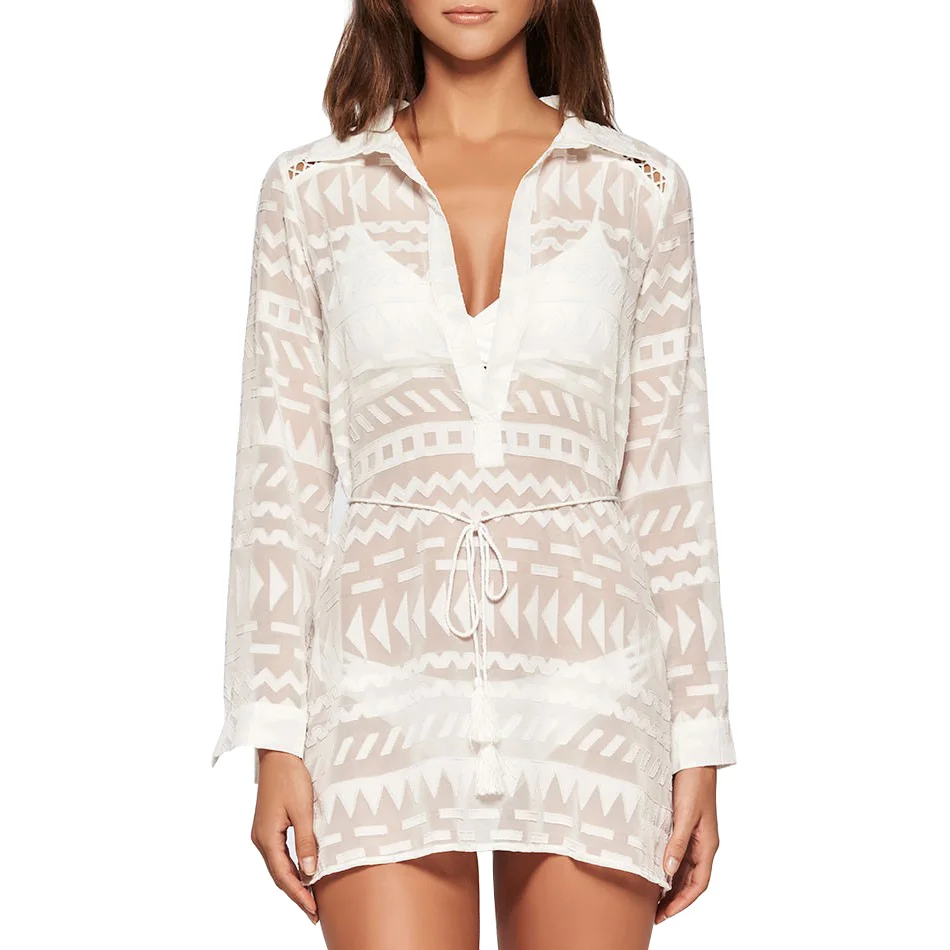 Sexy Women Lace Summer Swimsuit Shirts Coverups Womens Sexy White White