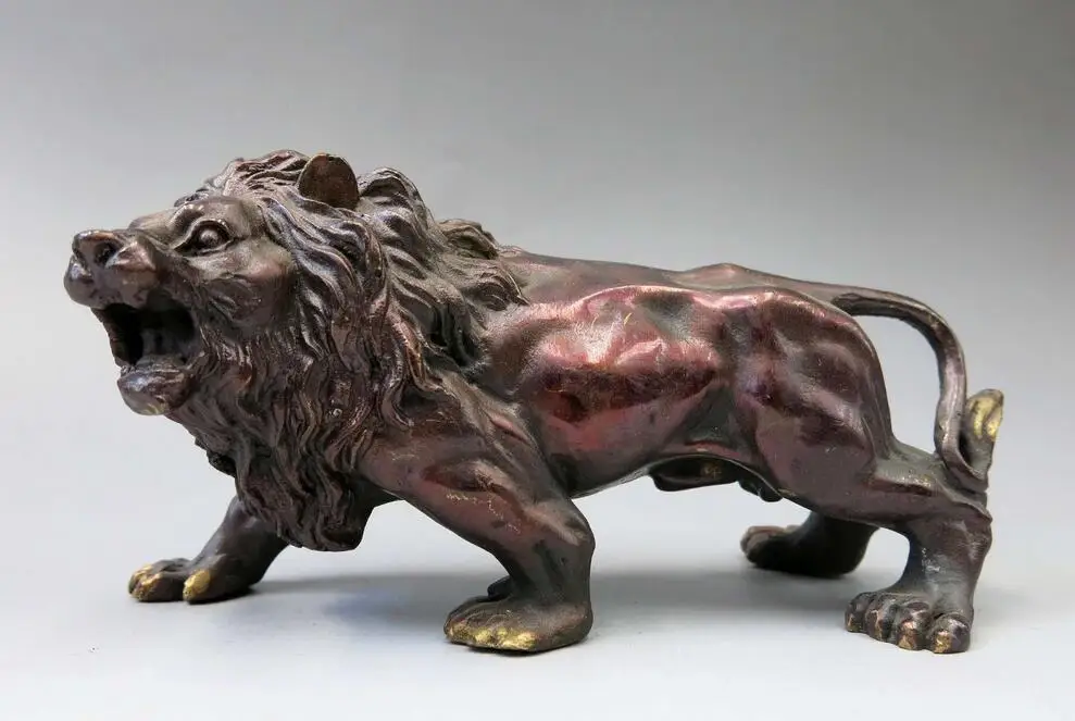 China bronze sculpture carved fine copper beautiful lucky Foo Dog lion