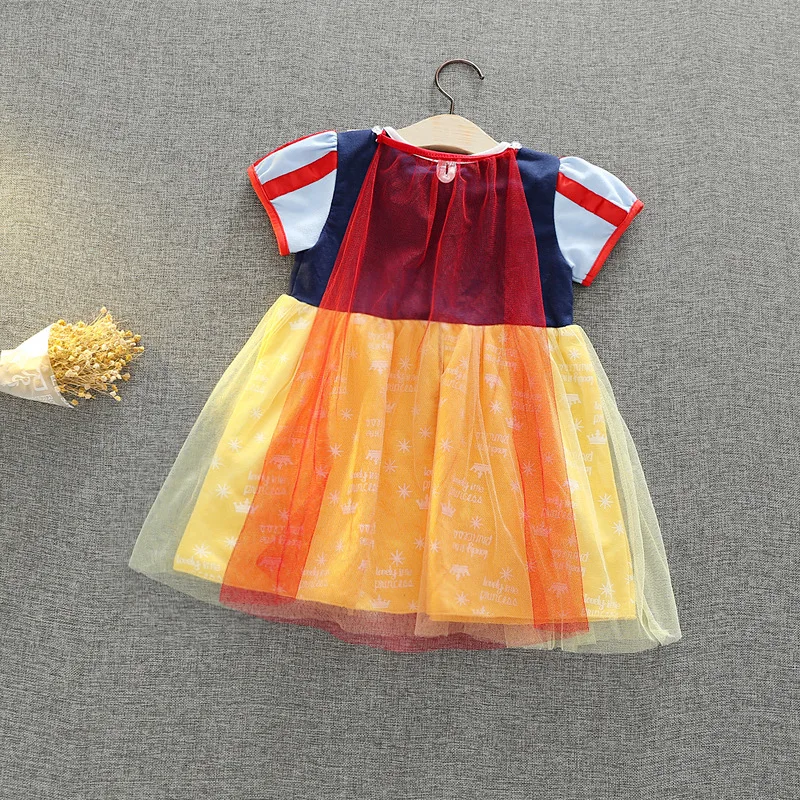 Дисней Принцесса летняя хлопковая детская одежда платье для маленьких девочек модное Белоснежное платье детский костюм для выступлений