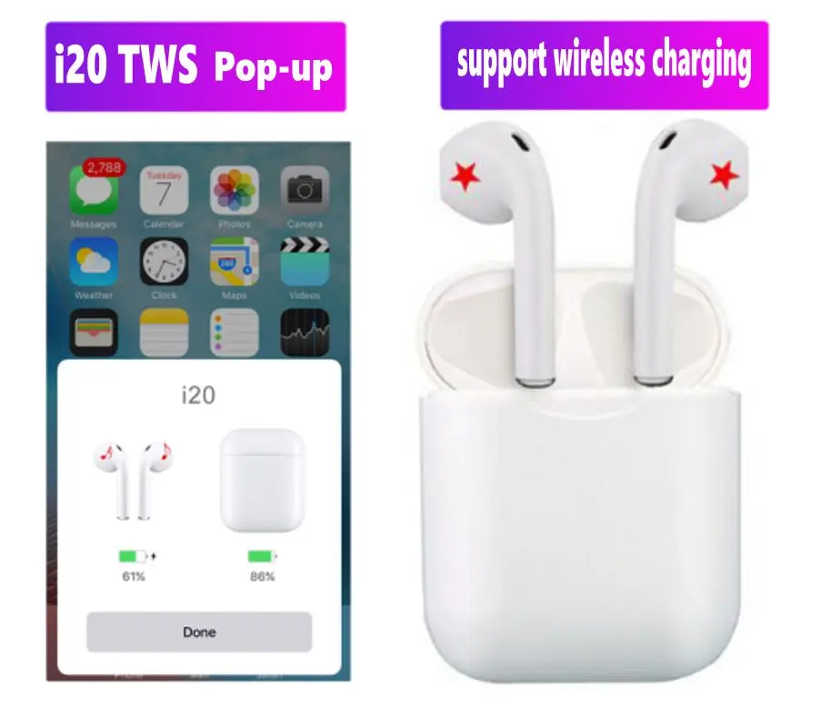 

i20/i7/i9/i10/i12/i14/i15/i30 TWS Wireless Bluetooth Earphone Earbuds Headset With Charging Box Twins Earpieces for Smart Phone