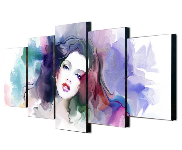 5 Pieces Unframed Modern Watercolor Sexy Girl Painting Decoration Wall ...