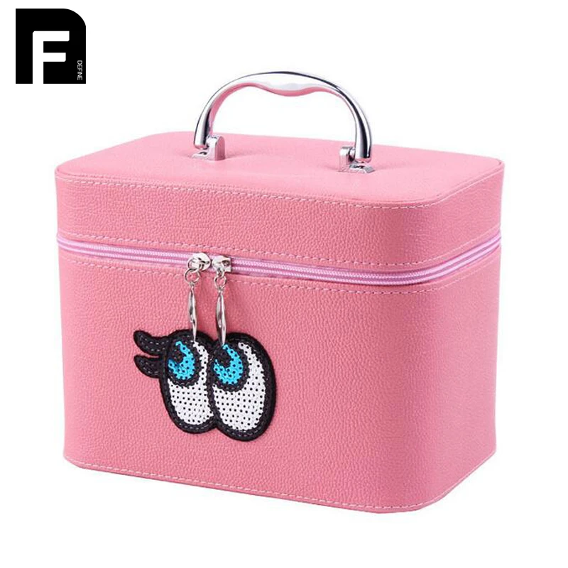 

Professional makeup organizer femal large capacity storage handbag travel toiletry cosmetic box
