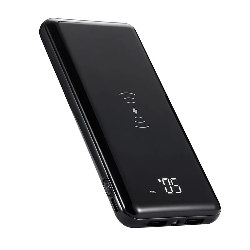 Внешний аккумулятор с ЖК-дисплеем 10000 мА/ч для iPhone X 8 Plus samsung S9, зарядное устройство с двойным USB, быстрое зарядное устройство, беспроводное зарядное устройство, внешний аккумулятор
