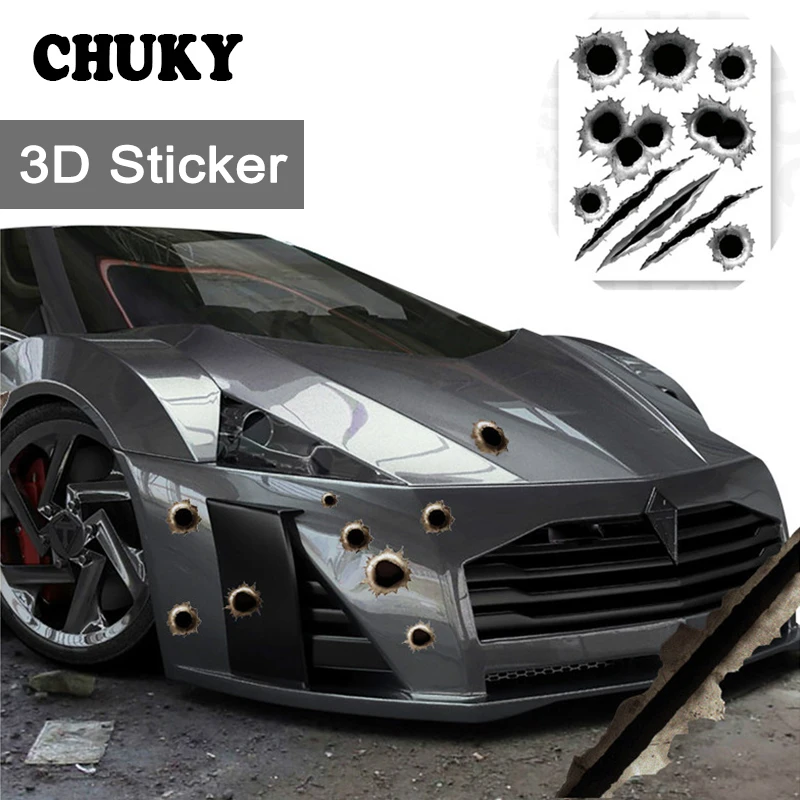 CHUKY автомобильный Стайлинг авто наклейка крышка пуля отверстие 3D дизайн для Hyundai