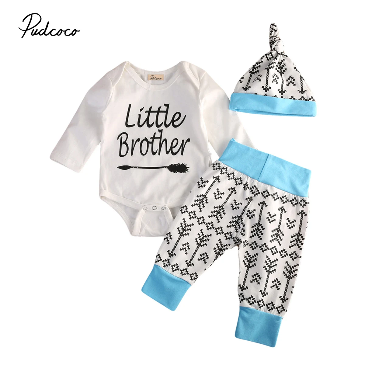 

Pudcoco Lovely Kids Baby Girl Boy Clothes Cotton Long Sleeve Big Little Brother Romper Long Pants Outfits Set 0-5Years Helen115