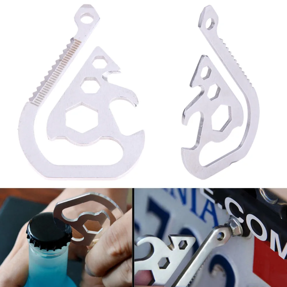 

New Outdoor Multi-functional EDC Tool Key Buckle Clip Saw Bottle Opener Belt Backpack Clip Wrench Tool Pocket Camping Equipment