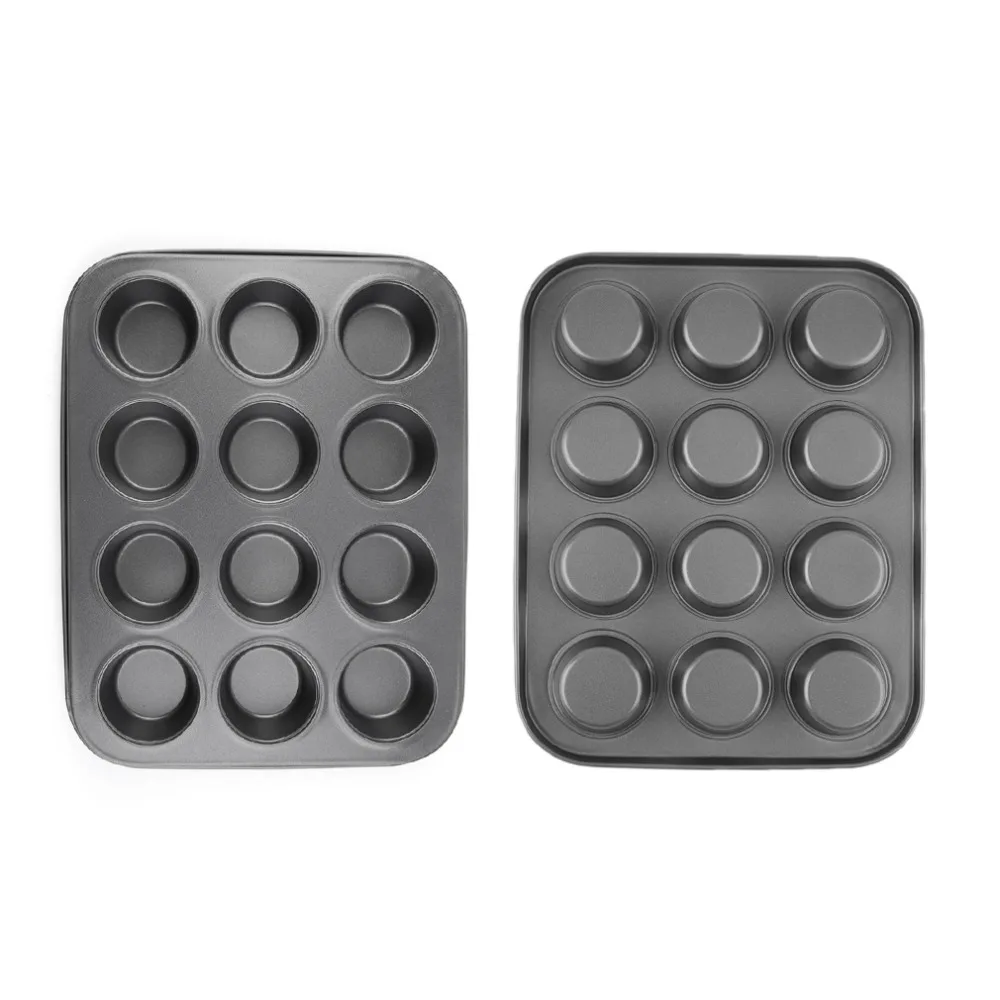 Round shape Aluminum Muffin Cupcake Mould Case Bakeware Pan Tray Mould