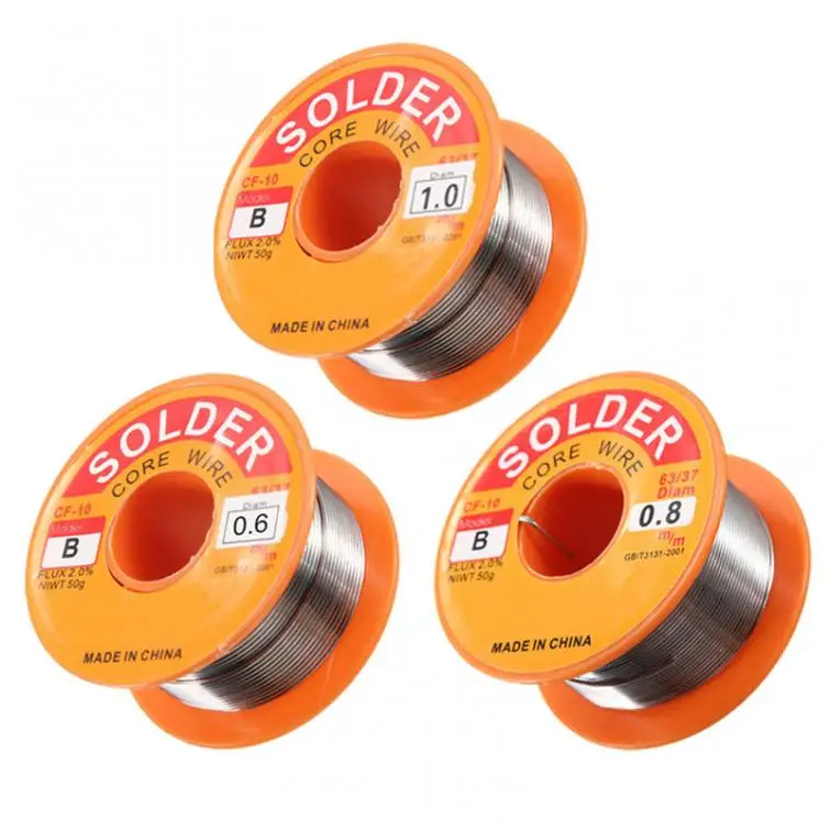 

1pcs 50g 63/37 Tin Lead Rosin Core Solder Wire 2% Flux Reel Welding Line Solder Wire 0.6mm 0.8mm 1.0mm
