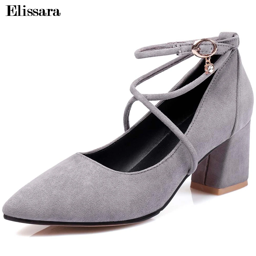 Elissara/Новые модные женские туфли-лодочки на высоком каблуке с острым носком и