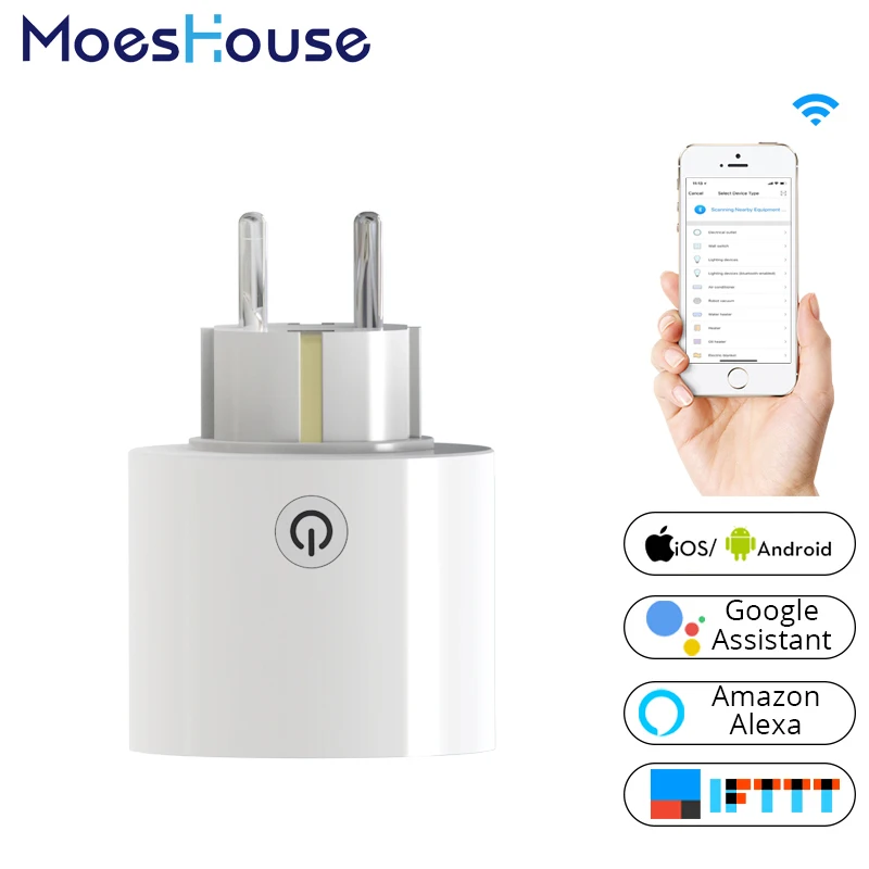 

Wifi Smart Socket Power Plug Universal EU Standard Outlet Work with Amazon Alexa and Google Home for Smart Home