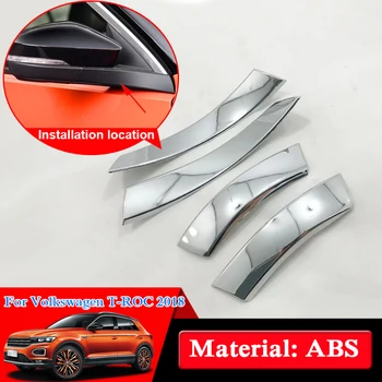 

Car Rearview Mirror Cover Strip Decoration Frame Cover ABS Car Styling Rear View Trim For Volkswagen T-ROC 2018 External Sequin