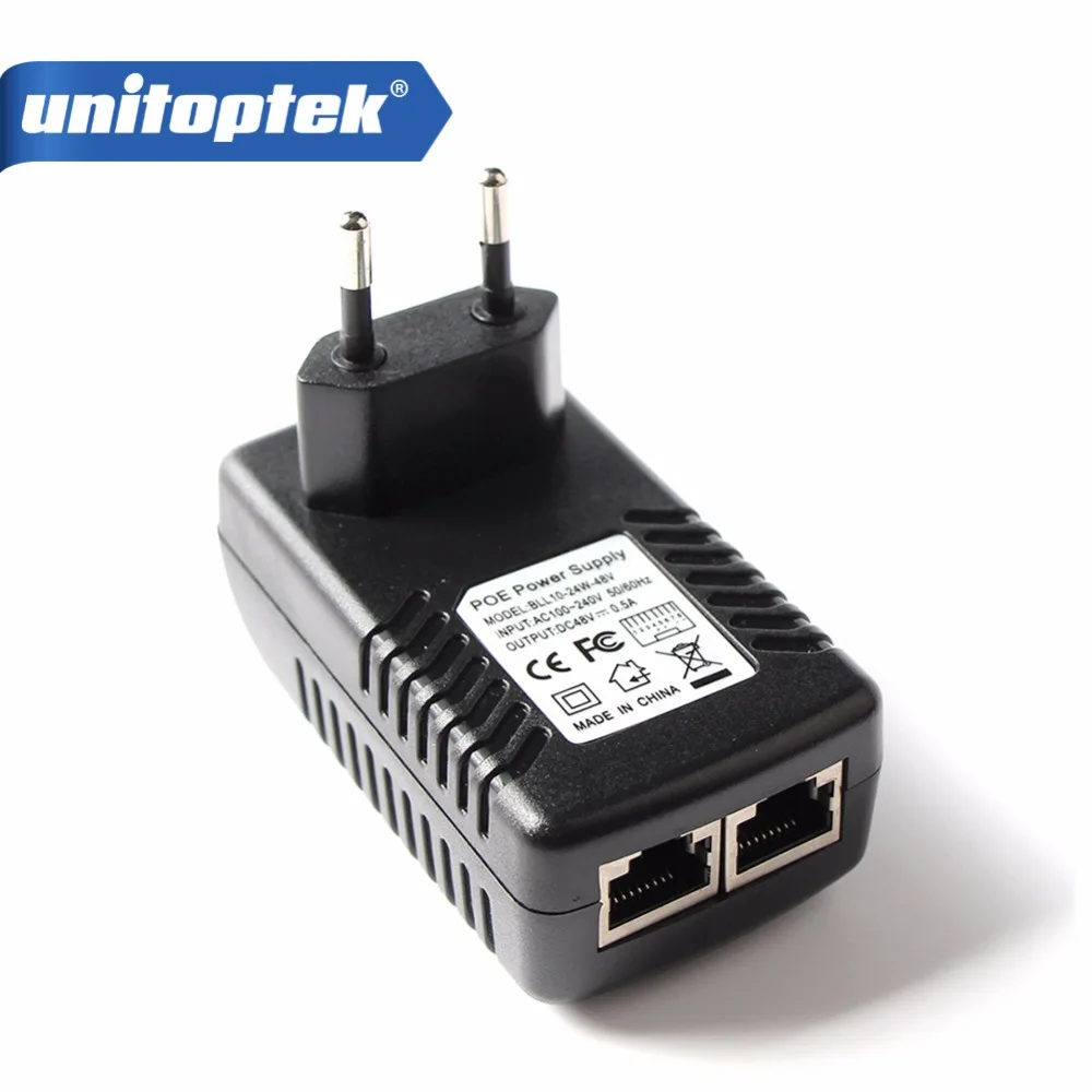 POE инжектор 48 В 0.5A питание через Ethernet адаптер для ip камеры безопасности Pin 4/5(+) 7/8( )