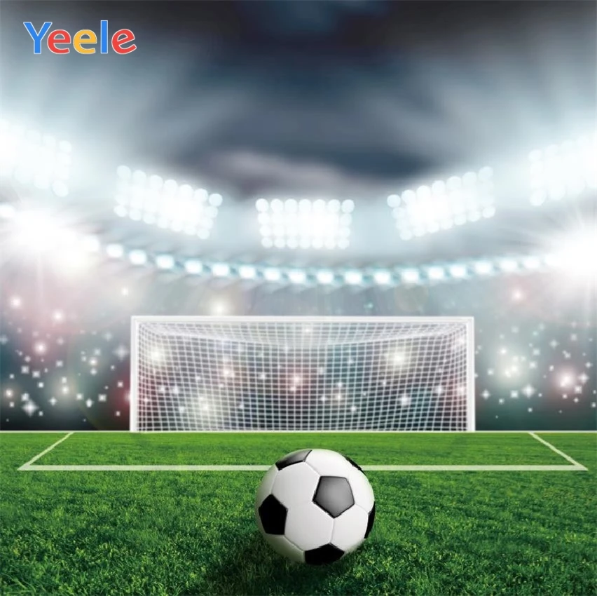 

Yeele Football Field Light Bokeh Glitter Soccer Baby Photography Backgrounds Customized Photographic Backdrops for Photo Studio