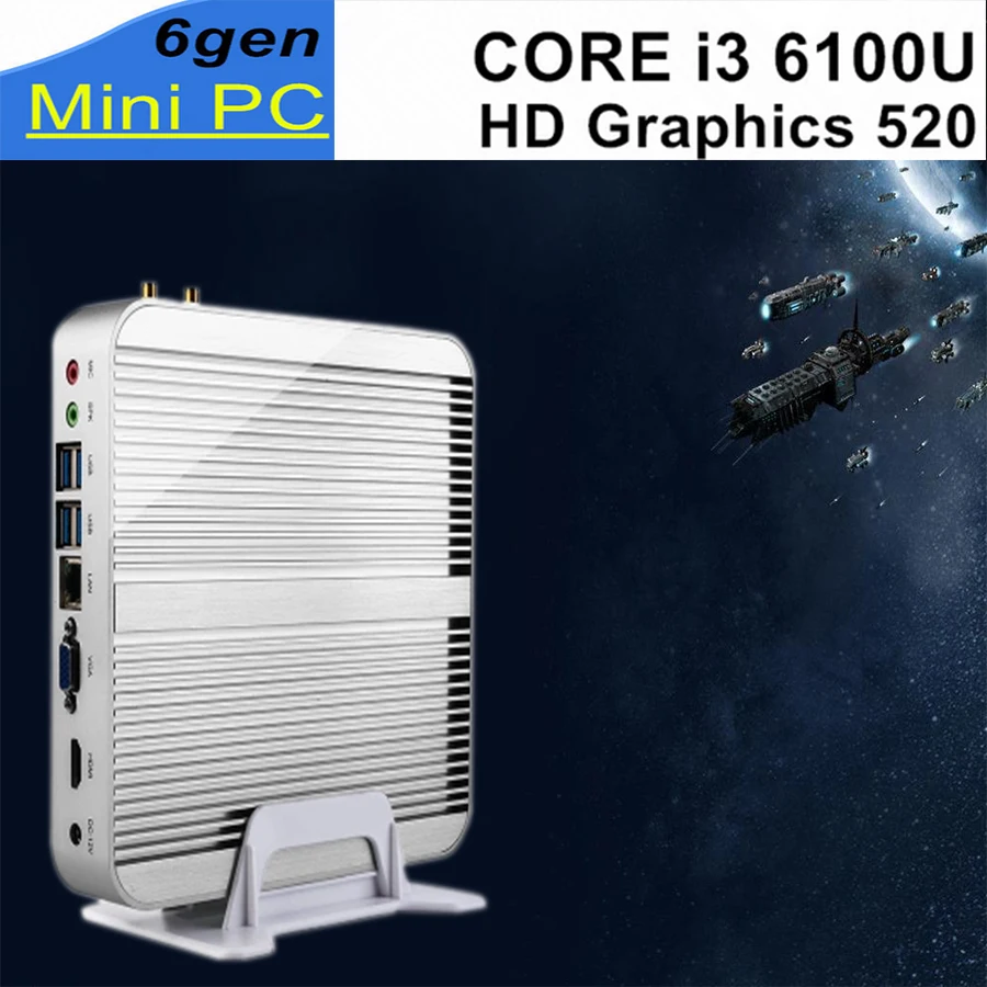 mini pc Add 300M Wifi dual antennas Optional bluetooth Windows linux Intel HD Graphics 520 windows