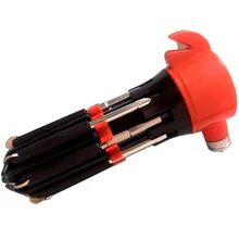 8 в 1 многофункциональный автомобильный молоток безопасности с 3 светодиодный плюс 5 отверток плюс Магнитный шток