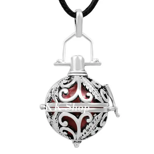 Eudora, античный серебряный кулон, ангел, звонящий, ожерелье для беременных, колокольчик, звук, кулон желаний, ожерелье, женское ювелирное изделие, подарок - Окраска металла: wine red