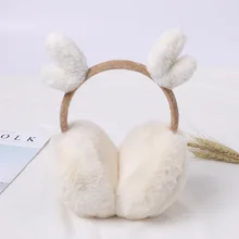 Новые зимние наушники для женщин, девочек и мальчиков, теплые зимние наушники с оленями, рождественские E008-white