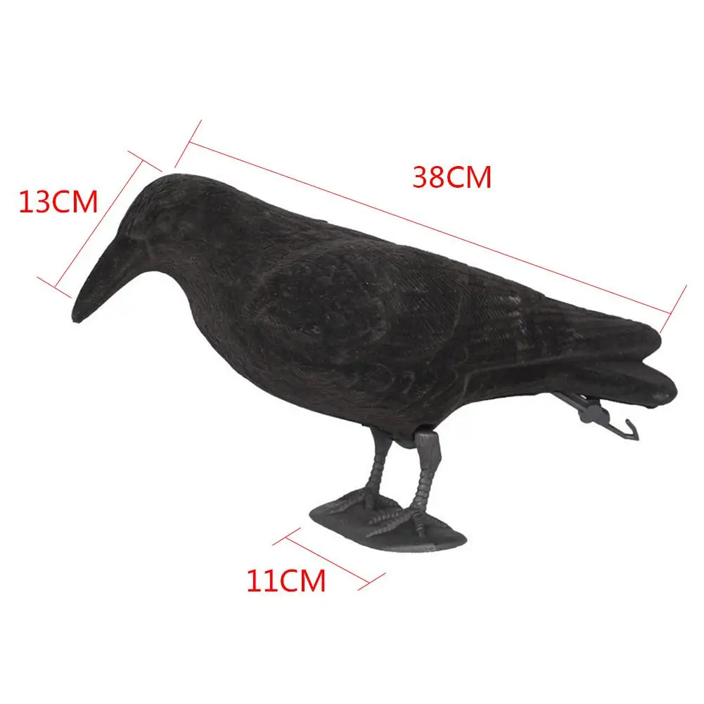 Садовая Флокированная жесткая пластиковая черная ворона охотничья приманка Ворон Хэллоуин реквизит для охоты на открытом воздухе пугающие инструменты