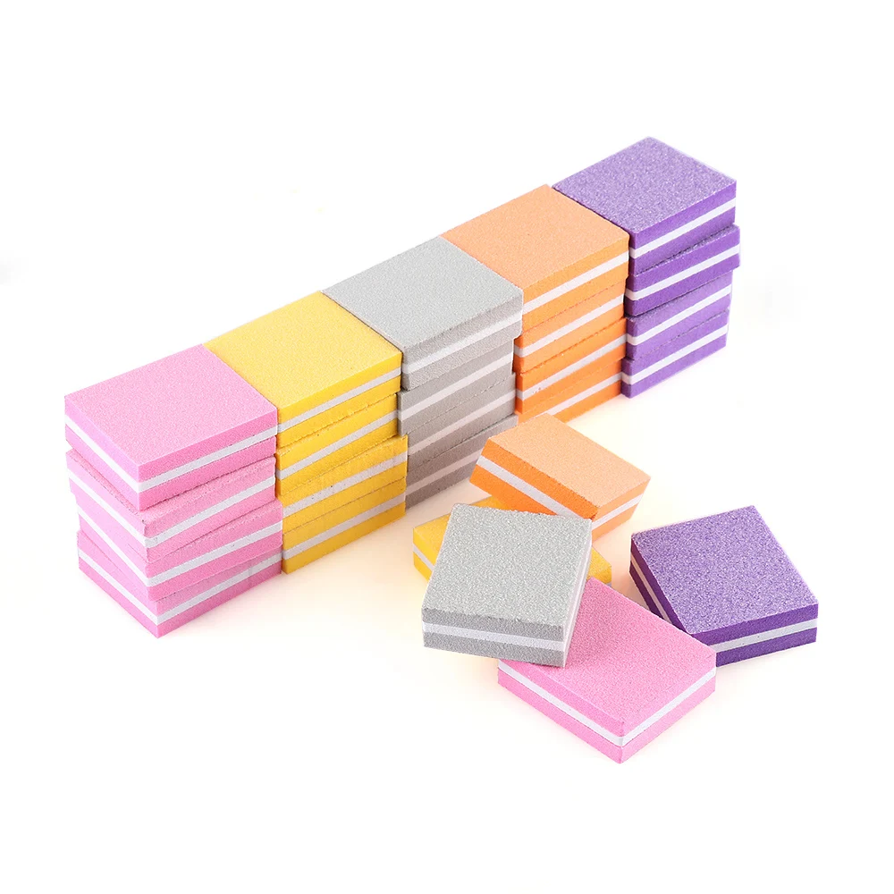 

5/10pcs/lot Double-sided Mini Nail File Blocks Colorful Sponge Nail Polish Sanding Buffer Strips Nail Polishing Manicure Tools