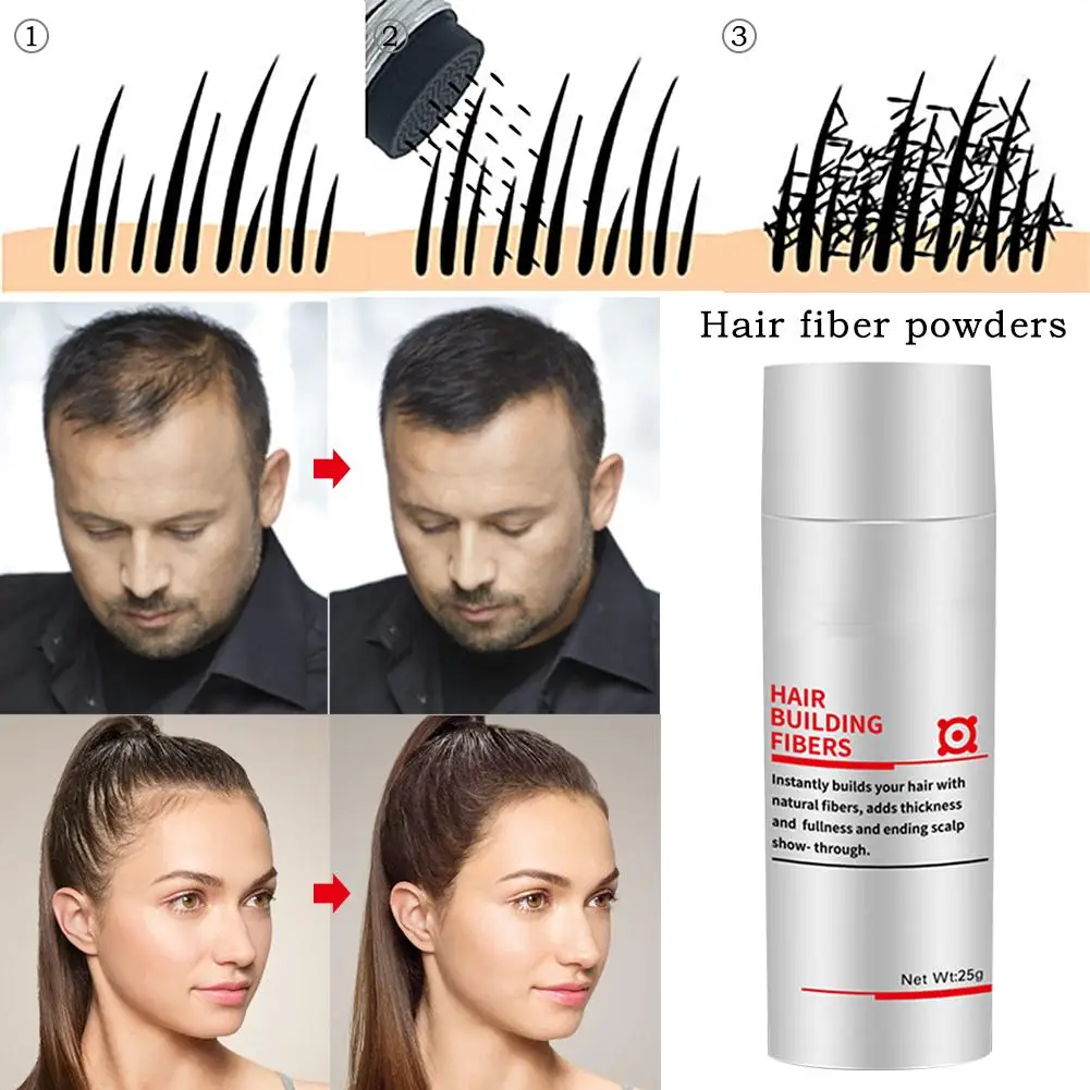 

Hair Building Fibers Hair Growth Powder Instant Odorless Mild No Irritation Safe Thickening Fiber Hair Powders Growth