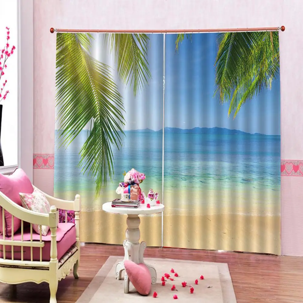 Luxury Blackout 3D Window Curtains For Living Room beach tree curtains for bedroom curtain | Дом и сад