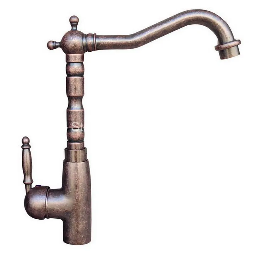  Vintage Antique Rome Red Copper Brass Single Handle Lever Kitchen / Bar / Bathroom Swivel Faucet Si - 32317369642